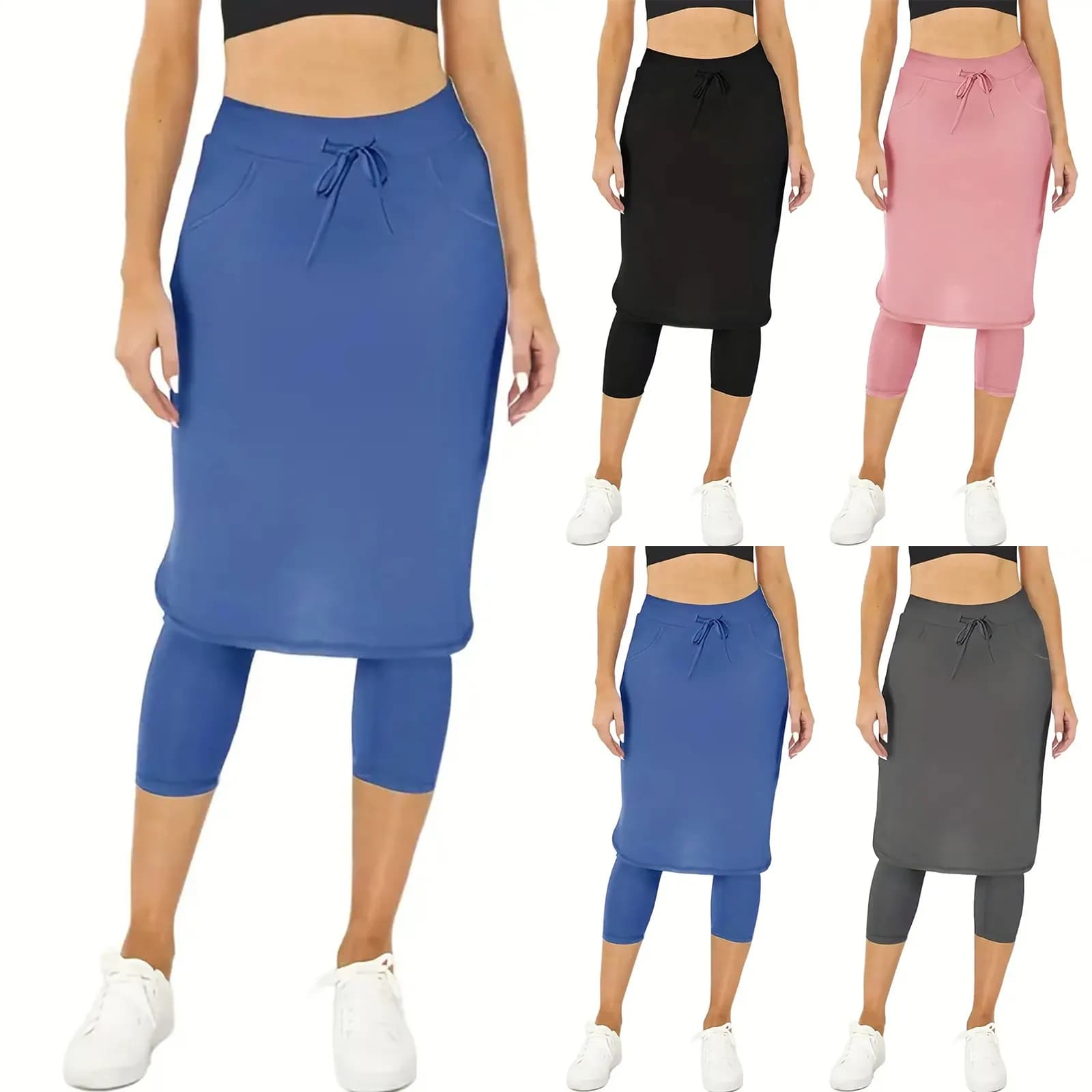 Pantaloncini da tennis Pantaloni gonna yoga da golf con blocco colore ad alta elasticità nudi Pantaloni fitness yoga a vita alta Leggings sportivi ad asciugatura rapida