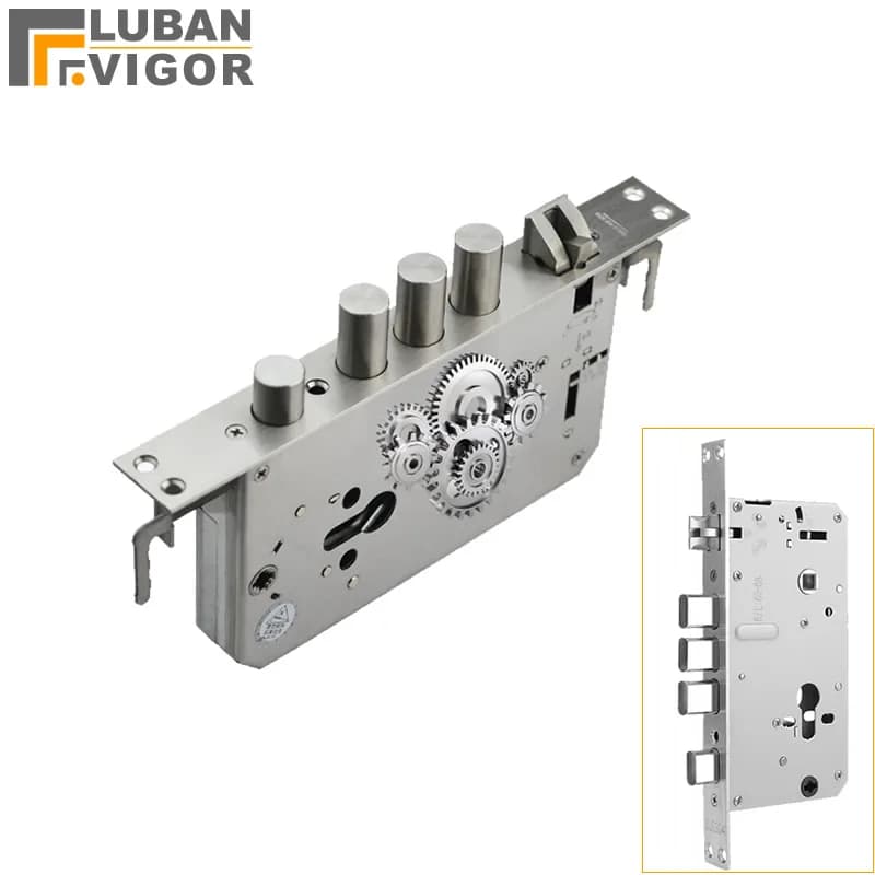 6068 304 stainless steel security door lock body Internal gear structure Anti stuck for smart fingerprint Lock