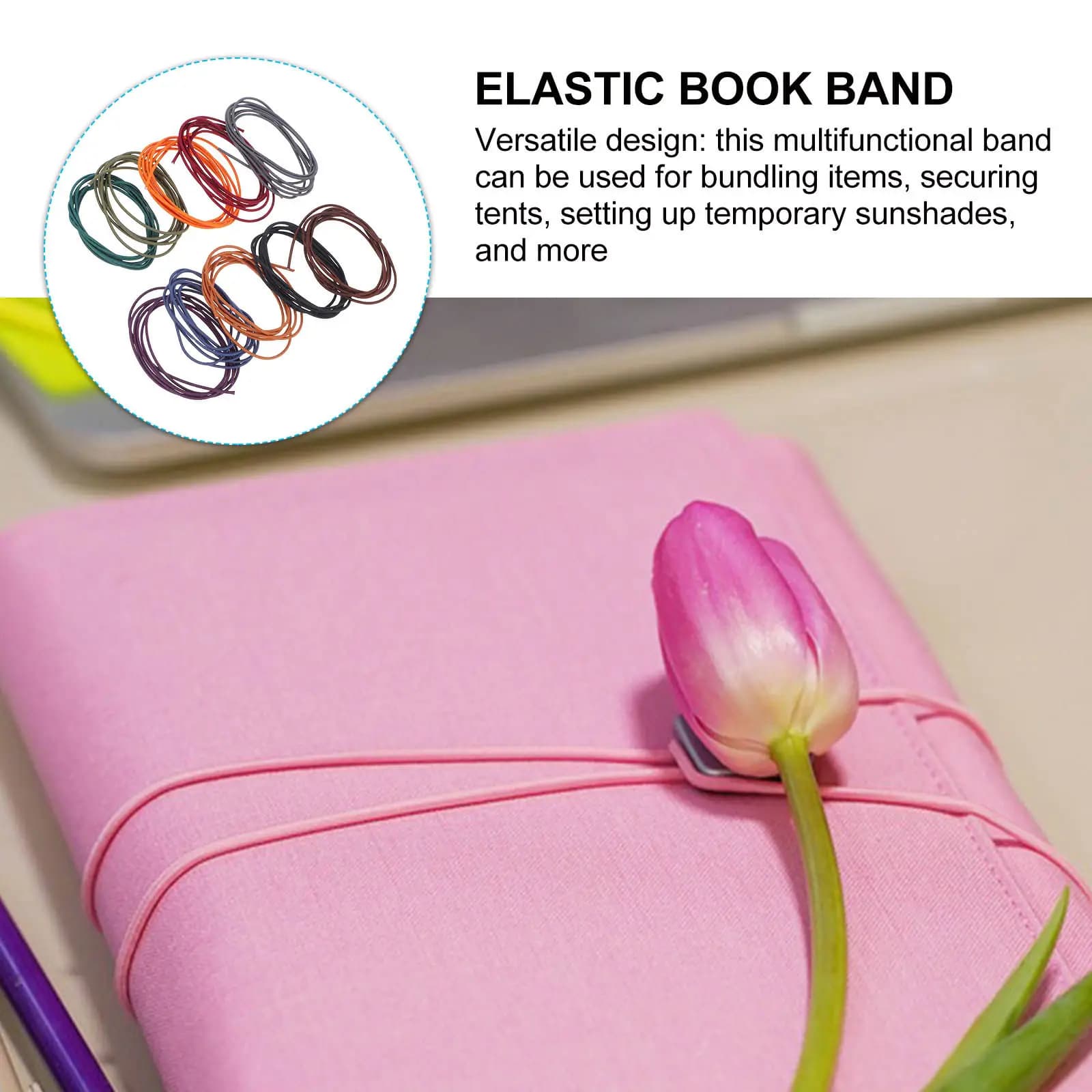 10 Pezzi Elastici in Nylon per Quaderni, Supporti per Diari di Viaggio, Chiusure per Planner, Fasce Elastiche per Libri, Cinghie Organizzative
