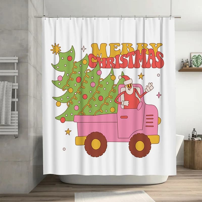 TU Tenda da doccia per camion di Natale Decorazioni festive per le vacanze Buon Natale Regalo per camion Decorazioni per la casa per le vacanze Regalo per gli amanti dei camion Decorazioni natalizie