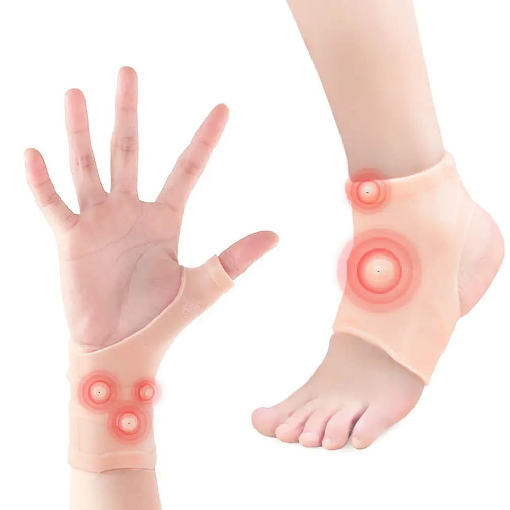 2 Paia di Protezioni Elastiche per Caviglia e Polso, Traspiranti in Materiale SEBS, Lavabili e Resistenti per Sport all'Aperto e Corsa