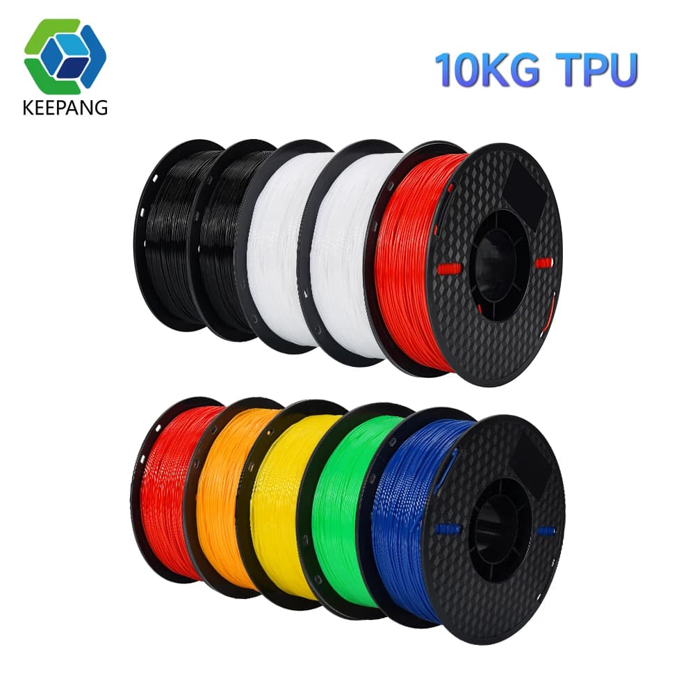 KEEPANG Filamento TPU 10/5kg 95A Filamento flessibile per stampa 3D TPU 1,75 mm Materiale in gomma morbida Nessuna bobina a bolle per stampante 3D