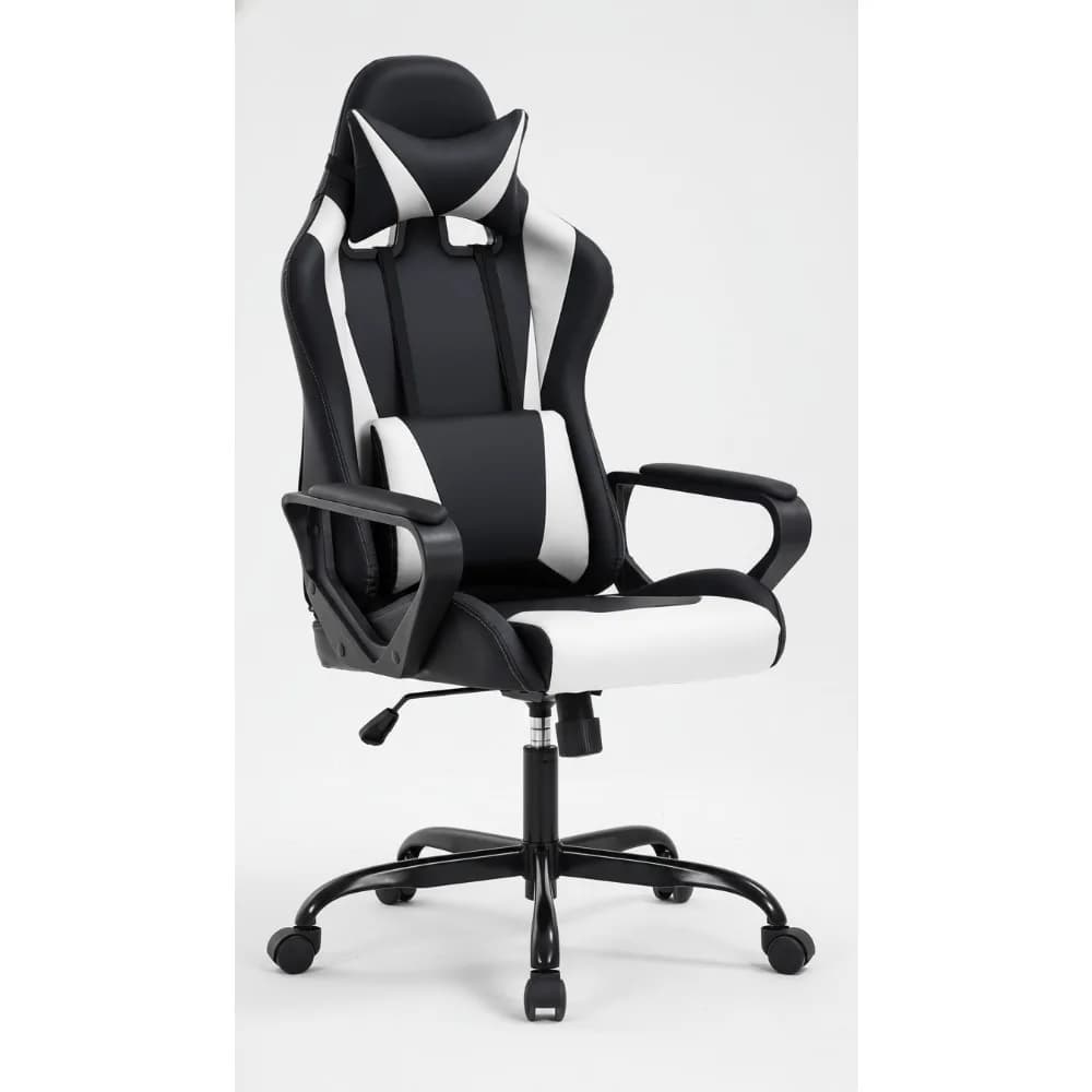 Sedia da gioco ergonomica con schienale alto con supporto lombare, sedia da computer da ufficio reclinabile regolabile per uomo donna