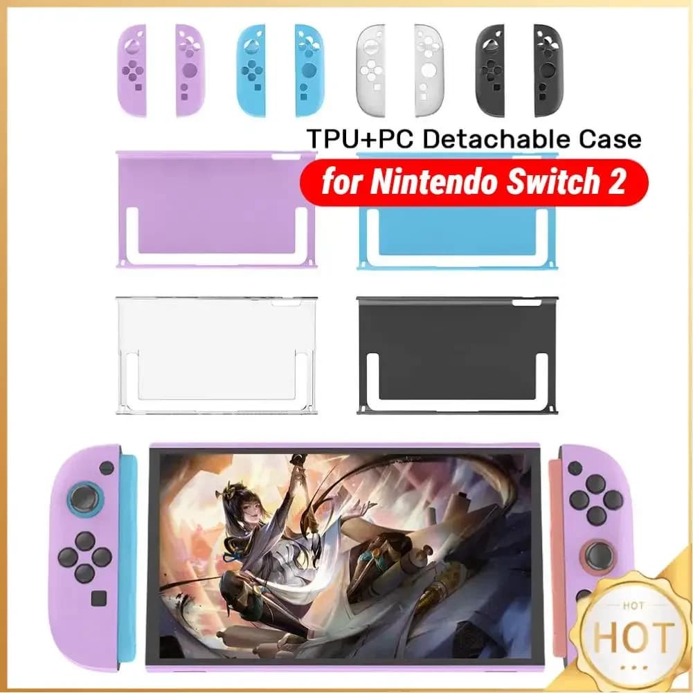Custodia staccabile in TPU + PC per Nintendo per Switch 2 Custodia protettiva Cover protettiva completa per console Joycon Switch 2