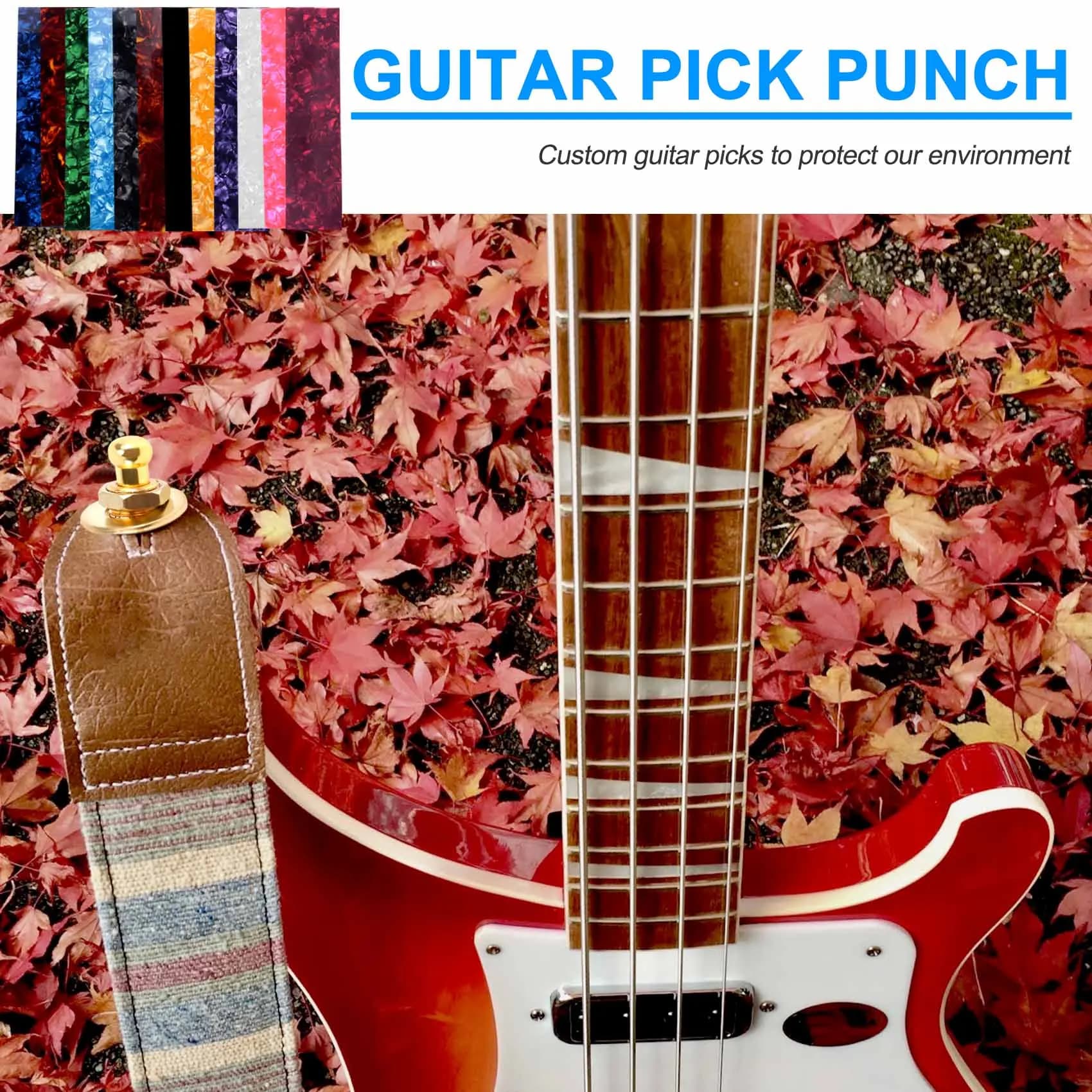 Y674A HOT FAI DA TE Plettro per Chitarra Punch Fogli Musicisti Celluloide Plettro per Chitarra Strisce Tre Spessore da 0,46/0,71/0,96 cm Colore Casuale