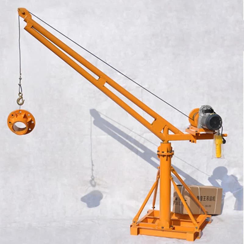 Monkey lifting crane, small electric lifting crane 500 kg 800 kg, compact construction crane for loading and handling materials on site