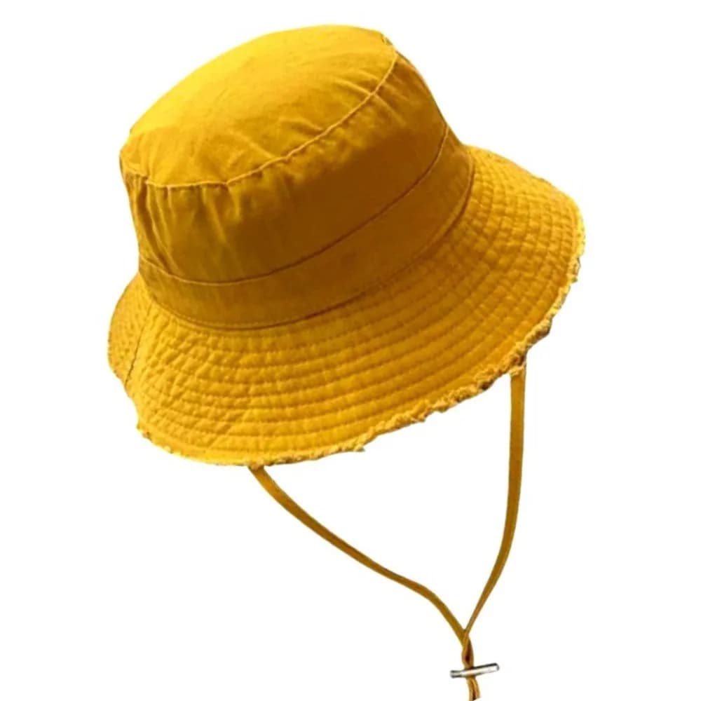 Fashionable Hyun-Ah Style Bucket Hat Sun Resistant Adjustable Fisherman Cap Fringed Large-Brimmed Sun Hat Four Seasons