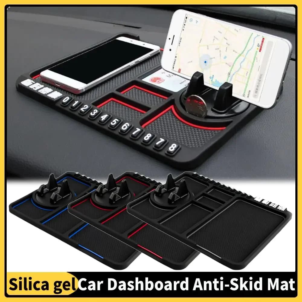 Supporto per telefono cellulare per cruscotto per auto Tappetino portaoggetti multifunzionale Staffa per cuscinetto portaoggetti appiccicoso per accessori interni per auto di navigazione
