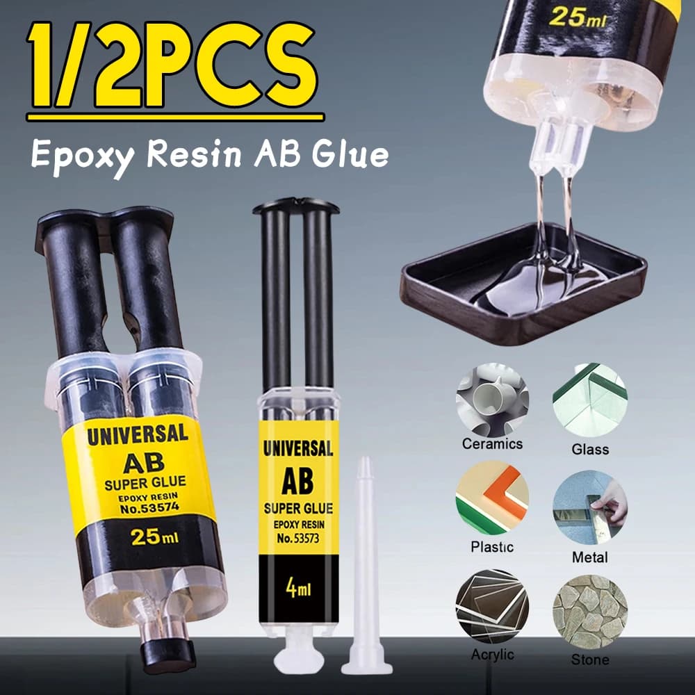 1/2PCS AB Colla Resina Epossidica AB Colla Saldatura a freddo Per Metallo Acciaio Inossidabile Strumento di Riparazione del Vetro Adesivo Forte Colla Super Liquida