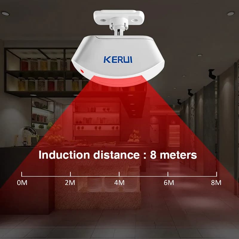 KERUI P817 Rivelatore a infrarossi wireless Sensore per tende Rivelatore PIR Sistema di allarme antifurto Rivelatore vestito per tutti gli allarmi KERUI