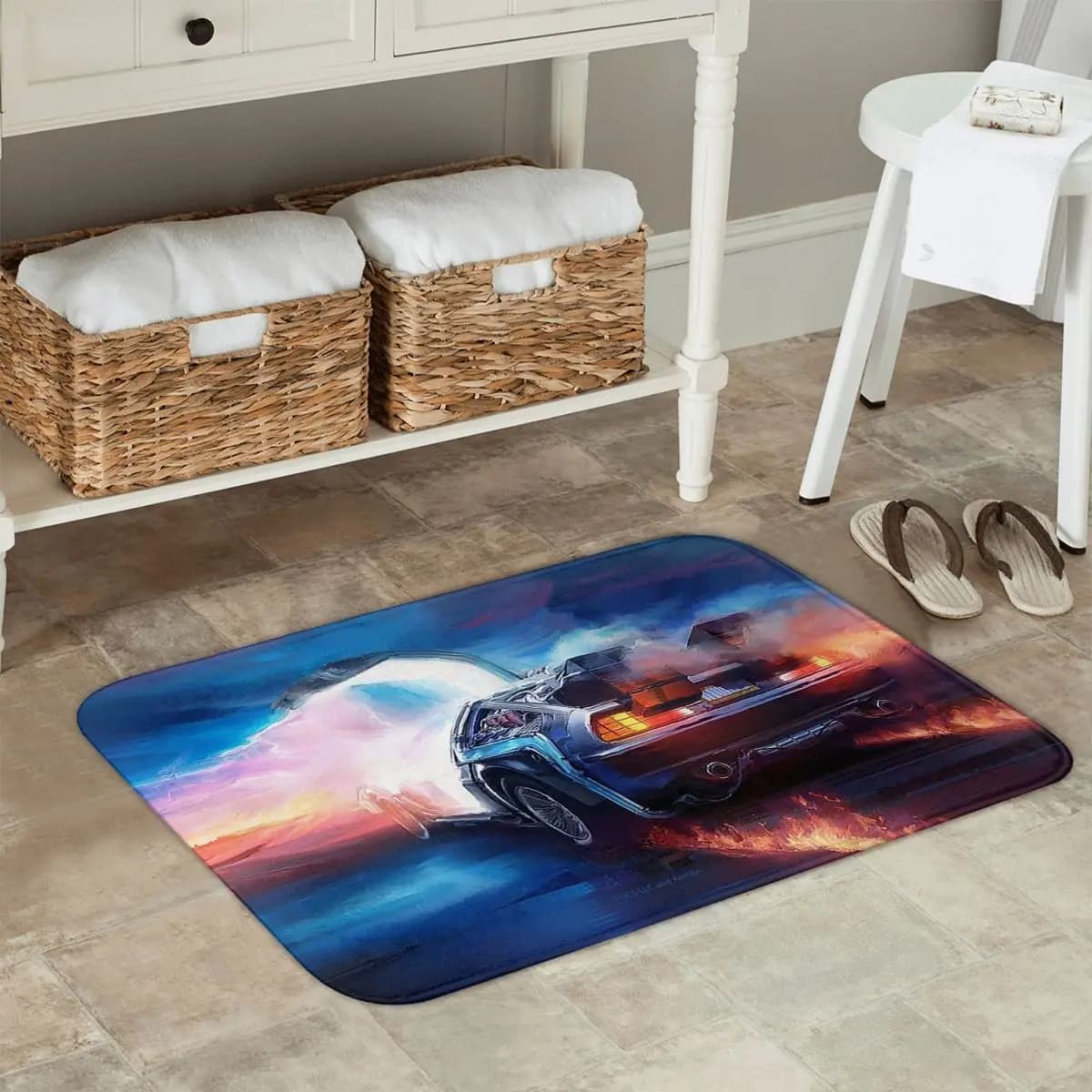 Ritorno al futuro Delorean Time Machine Zerbino antiscivolo Tappetino Tappeto per ingresso cucina Tappetini bagno casa