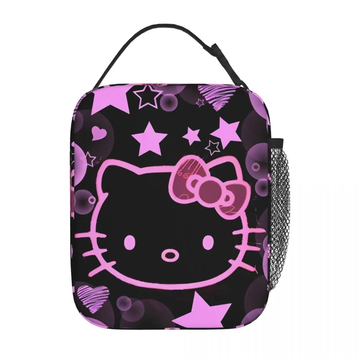 Borsa termica per il pranzo in stile punk Hello Kitty Contenitore per pasti, borsa portatile per il pranzo, borsa Bento, picnic universitario