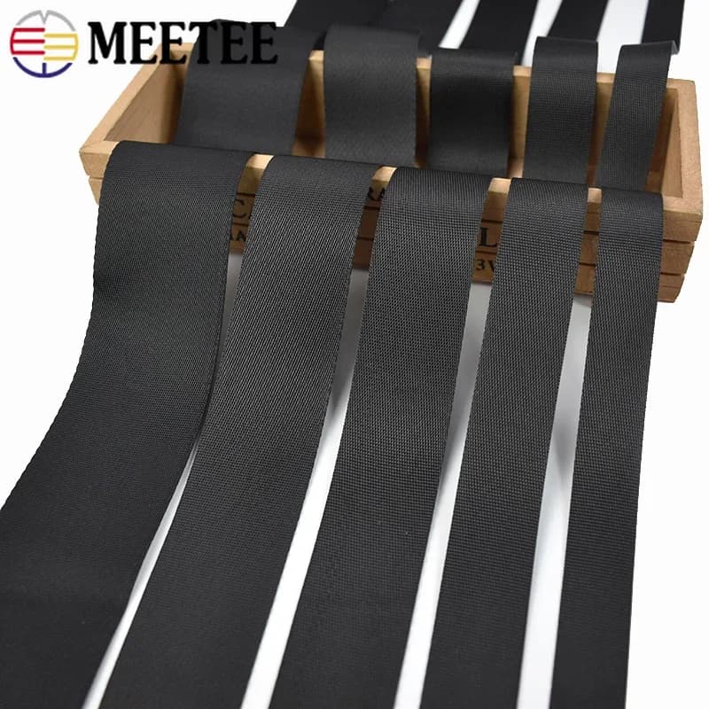 5M 10-100mm 0.7mm di Spessore Nastro di Nylon Nero per Borsa Nastro Fascia di Sicurezza Cintura Bias Vincolante Cucito Treccia Cinghia Accessori FAI DA TE
