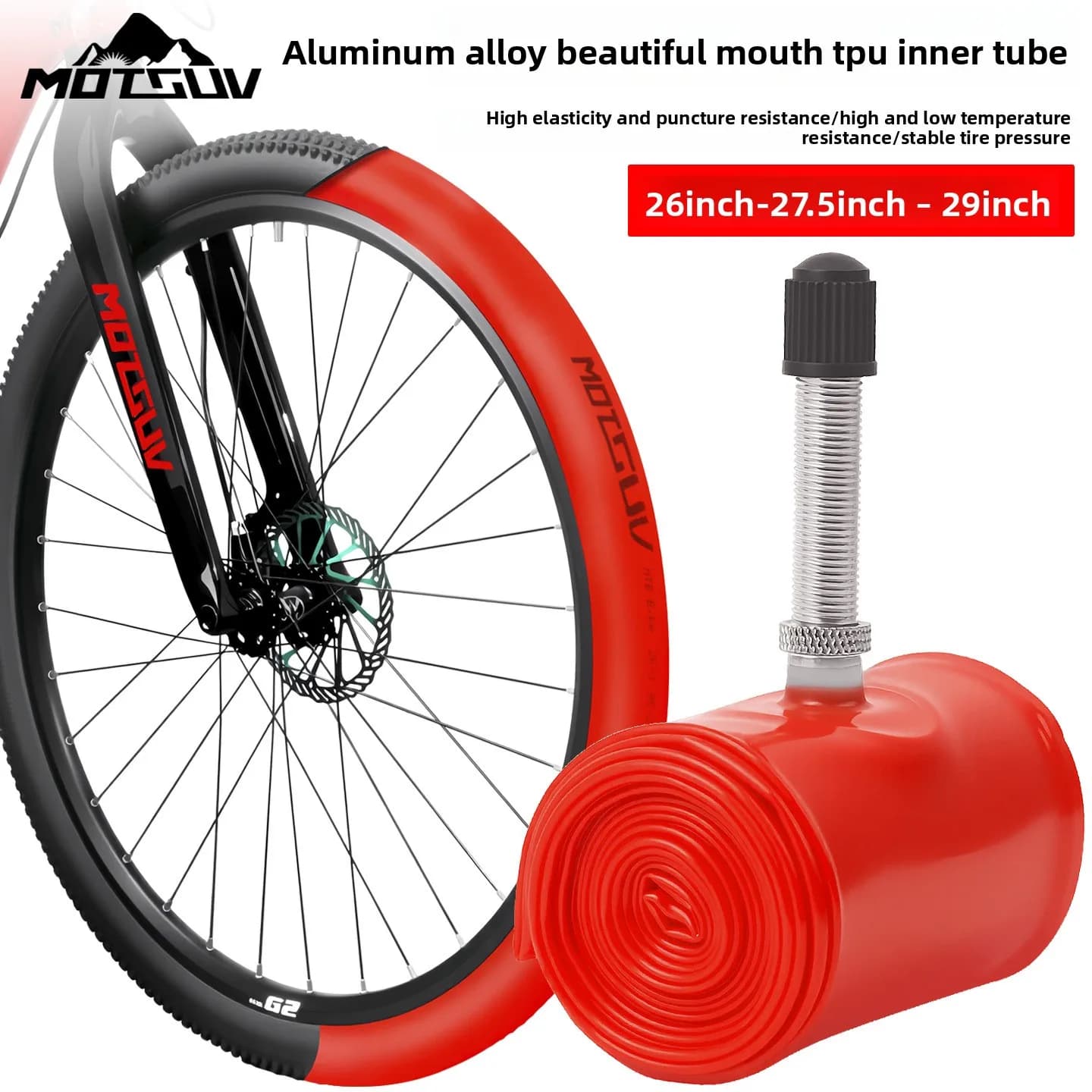 TPU air chambers for mountain bike 26/27,5/29 inch bicycle mouth beautiful ultralight tires resistant to drilling 1.95/2. 1