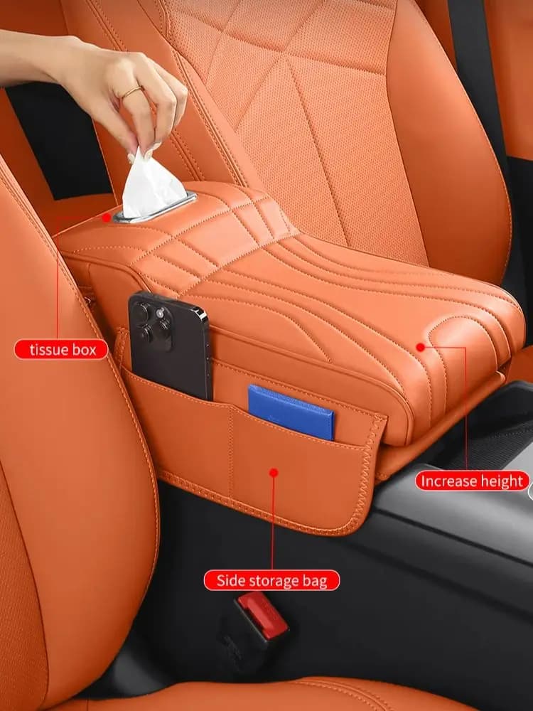 Auto Armrest Pad For Haval 2024 2025 Auto Armrest Box Height Increase Protective Cover Leather Bag Self Storage Styling