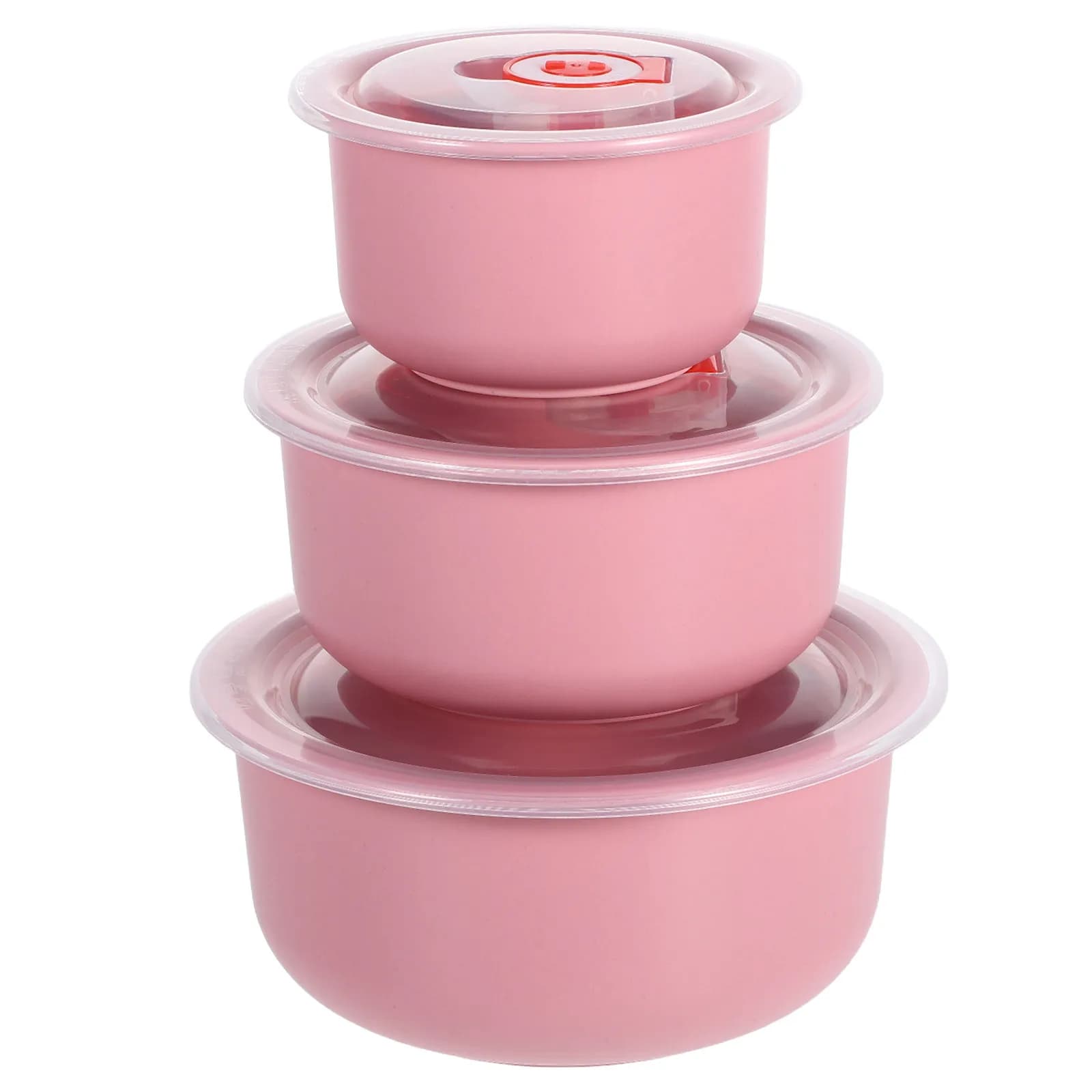 Set di 3 Contenitori Rotondi in Plastica per Alimenti con Coperchi Ermetici per Frutta, Verdura, Carne, Avanzi, Preparazione Pasti e Organizzazione Dispensa