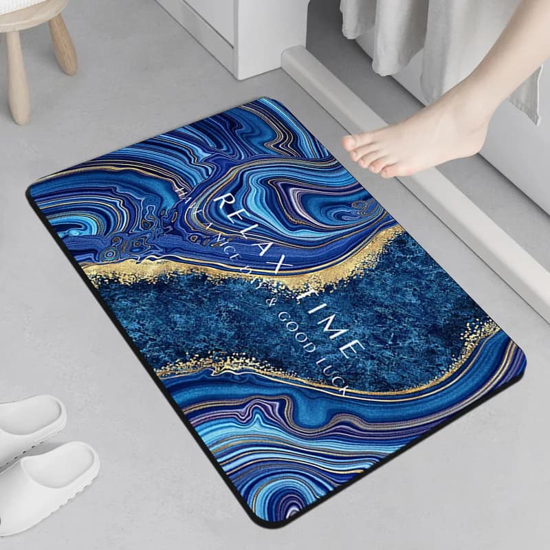 VIKAMA Scandinavian Style Diatomite Bath Mat, Luxury Absorbent for Toilet & Bathroom Entrance