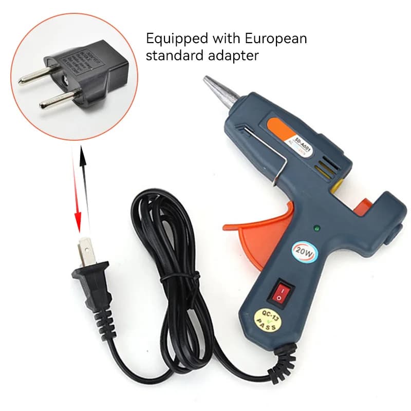 Pistola per colla a caldo da 20W casa fai da te Mini pistole industriali per uso domestico temperatura di calore strumento di riparazione elettrica uso per bastoncini di colla da 7mm