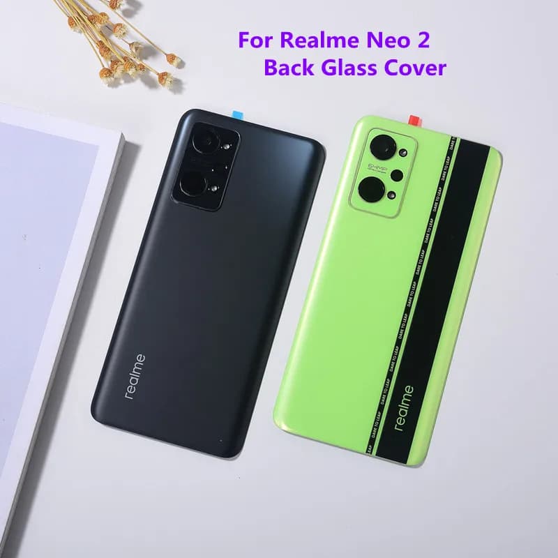 Original Back Glass Battery Phone Cover For Realme GT Neo 2 Neo2 RMX33 Panel Rear Door Housing Case With Camera Lens 6.62'