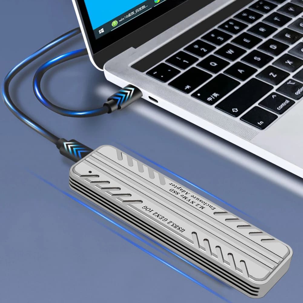 RGEEK M.2 NVMe Adattatore SATA a USB Custodia SSD Dual Portocol 10Gbps USB 3.1 Gen2 Custodia esterna USB C Supporto chiave M e B&M