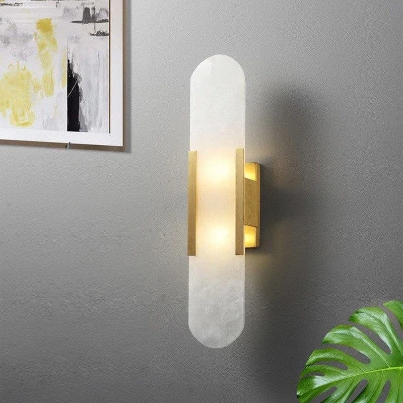 Lampada da comodino per camera da letto in marmo di fascia alta Illuminazione da parete per soggiorno Elegante arredamento per la camera Lampada da parete per interni in marmo