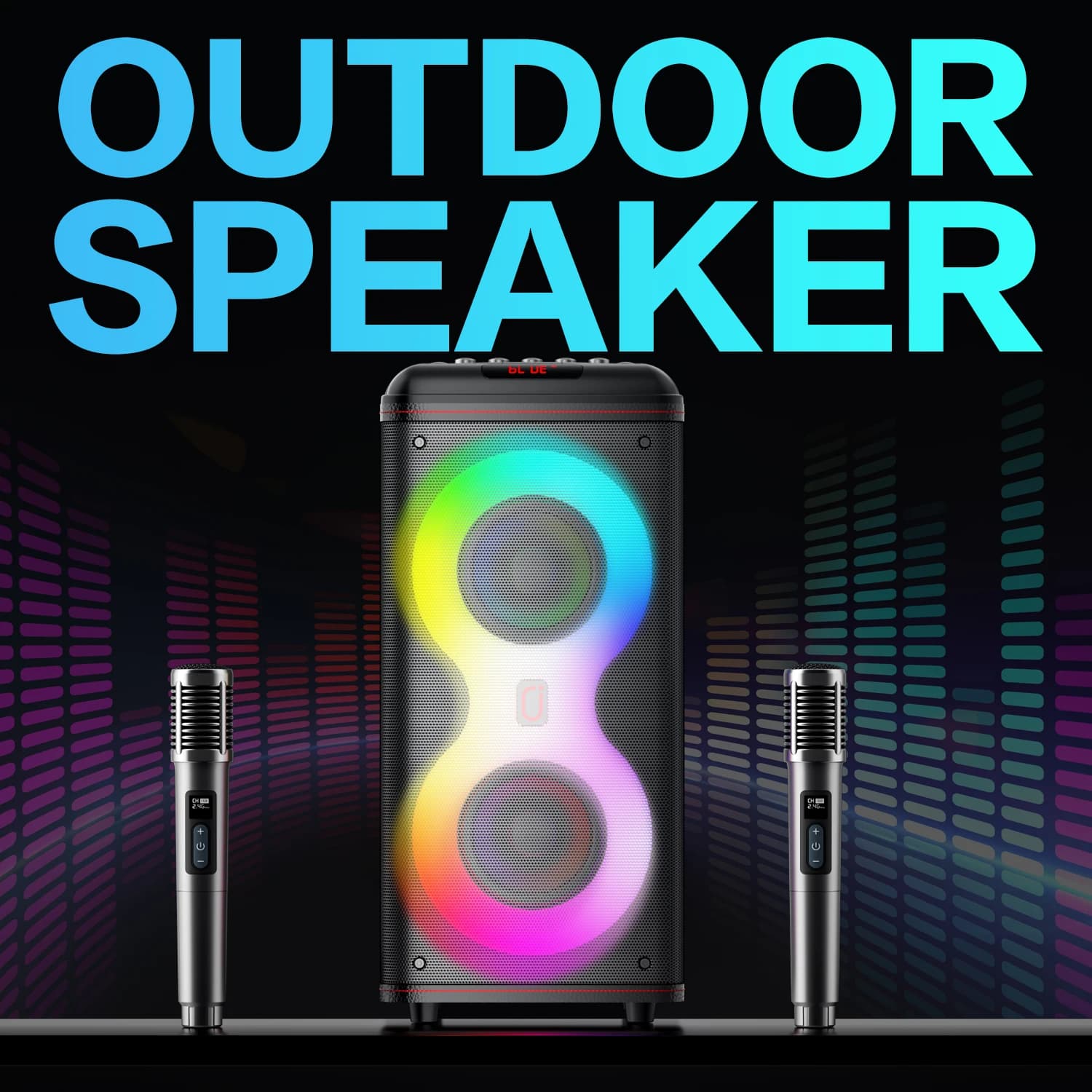 Altoparlante Bluetooth Jyx Nuovo Modello 2026 con Batteria a Lunga Durata e Microfono, Altoparlante Wireless Portatile Aggiornato con Microfono Ricaricabile - Altoparlante Wireless per Feste, Nuovo Altoparlante di Grandi Dimensioni, Illuminazione RGB, Audio Stereo Potente, Porta di Ricarica Type-C, Adatto per Casa, Esterni, Karaoke, Podcast, DJ - Regalo Ideale per Appassionati di Musica