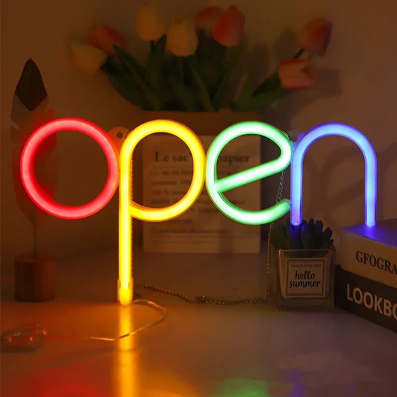 Luci al neon aperte Luci artistiche per ornamenti a LED Luci USB/alimentate a batteria Feste natalizie Matrimoni Bar Camere Luce notturna 304