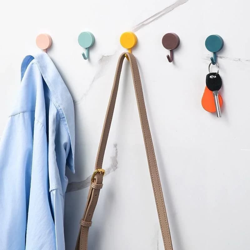 10PCS Self Adhesive Wall Hook Strong Without Drilling Clothes Toilet Bathroom Door Kitchen Towel Hanger Home Table Locker Hook