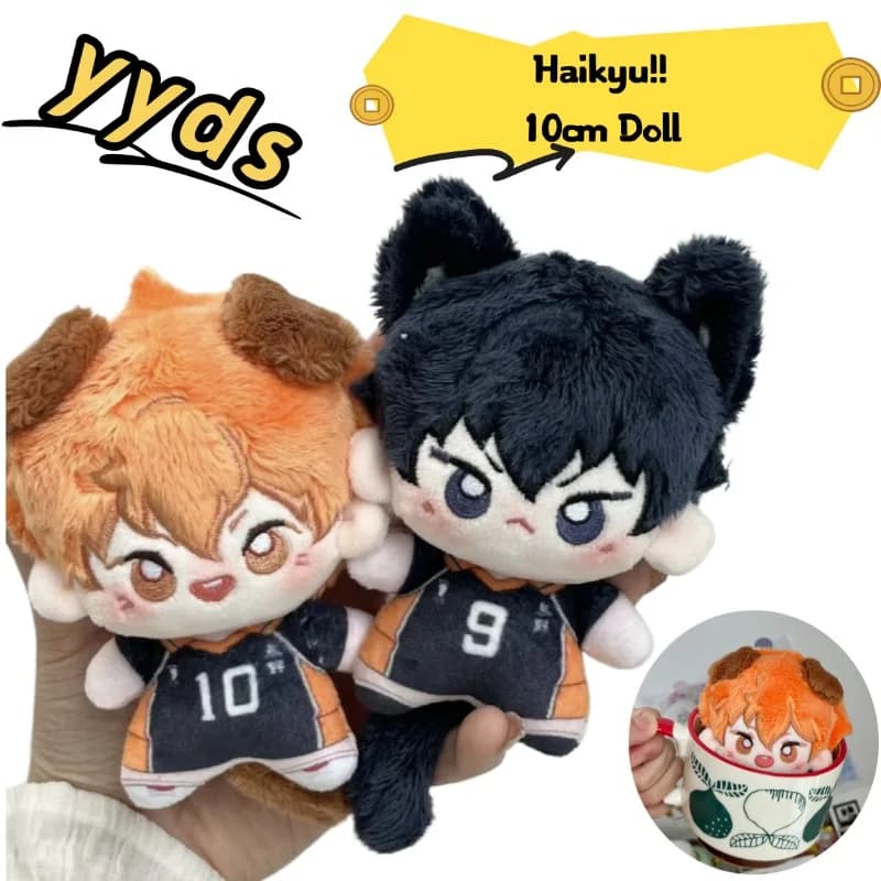 Kawaii 10cm Haikyuu Plush Toy Hinata Shoyo Keychain Tobio Kageyama Yu Nishinoya Bag Pendant Mini Volleyball Stuffed Doll Gift