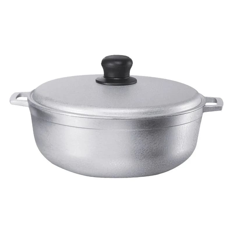 Teglia in alluminio per una distribuzione uniforme del calore e cottura rapida, con coperchio, ideale per riso, patatine fritte, ecc.