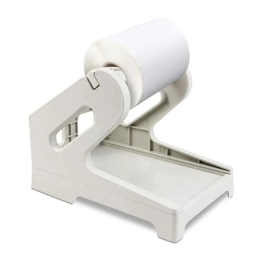 Supporto salvaspazio per stampante di etichette termiche compatibile con etichette in rotolo e a ventaglio per stampanti Dymo e Zebra