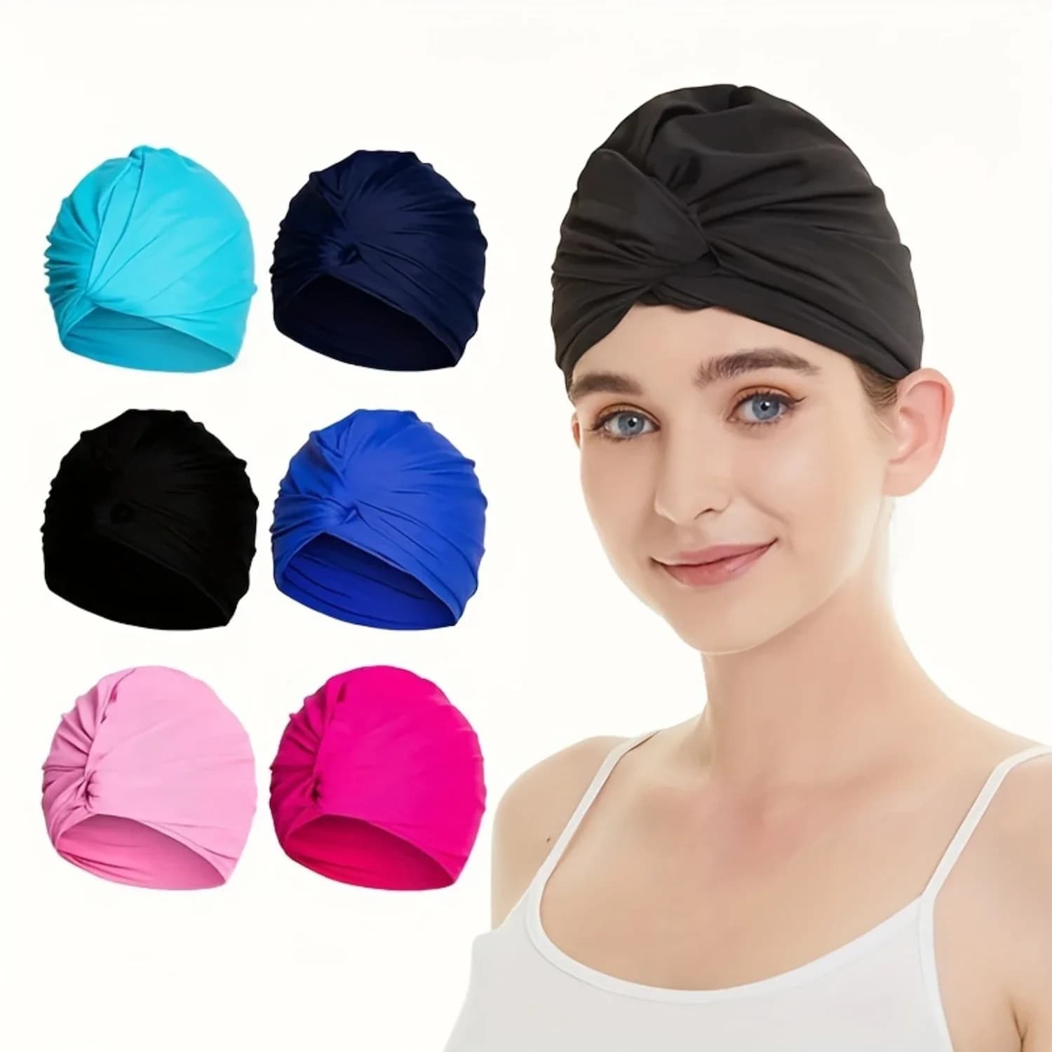 Cuffia da nuoto antiscivolo premium resistente all'acqua - Doppio strato, protegge le orecchie e i capelli, tessuto morbido, 100% poliestere - Ideale per S
