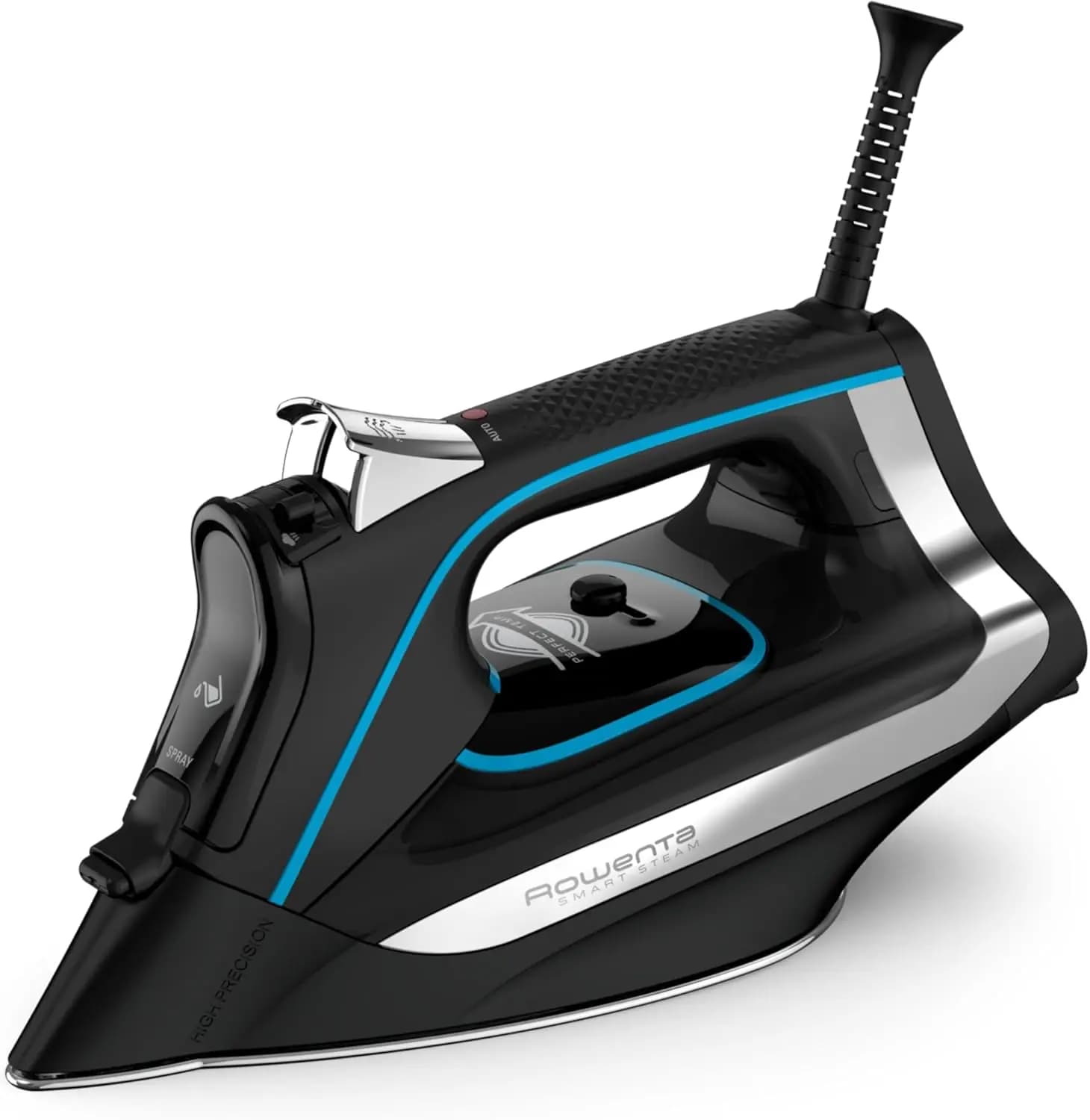 , Iron, Smart Temp Stainless Steel Soleplate Steam Iron for Clothes, 380 Microsteam Holes, 1725 Watts Ironing, Auto-Off, Fabric Steamer, Black Clothes Iron, DW3261, Black