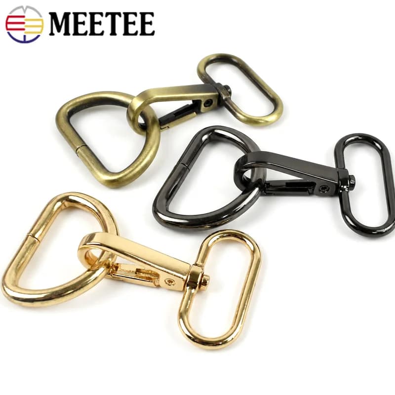 5/10Sets 20-38mm Metal D Ring Buckle Lobster Clasp Bag Strap Connector Spring Hook Pet Collar Hooks DIY Hardware Accessories