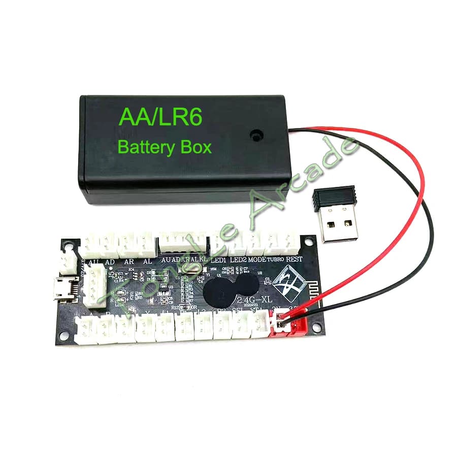 USB Wireless Ritardo Zero Encoder for Arcade Controller, Joystick and SANWA Buttons, Fai-da-Te PS Kit, for Android Raspberry Pi PC, 2.4G