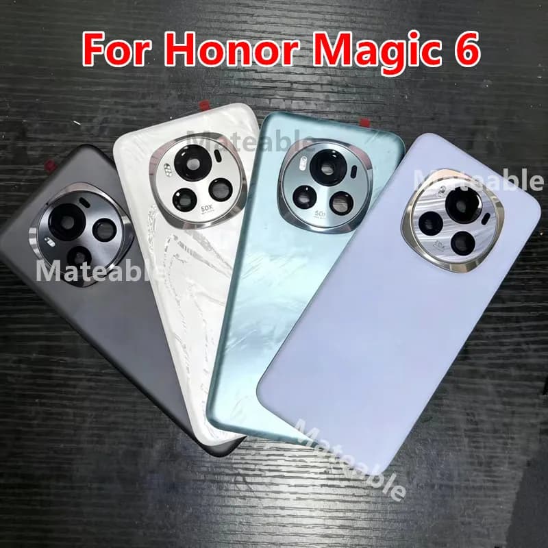 Magic6 Battery Back Cover For Honor Magic 6 Rear Housing Repair Replace Phone Door Case + Camera Lens BVL-AN00