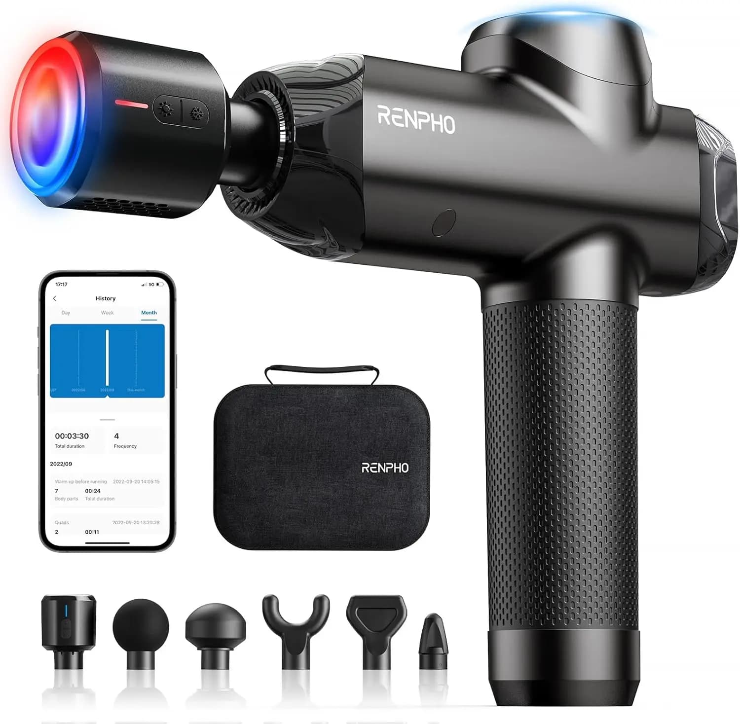 Pistola per Massaggi Thermacool con Funzione Caldo e Freddo, Regalo per la Festa della Mamma, Massaggio Profondo per Atleti, Corsi Guidati Controllati da App