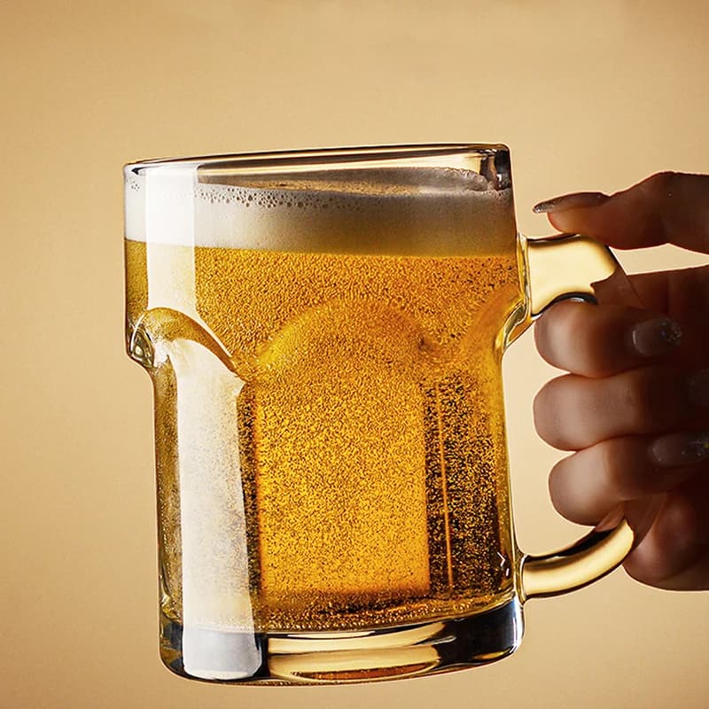HeY LiLac 405~500ml Boccale da Birra in Vetro Spesso Ailay, Alta Trasparenza, Tazza Resistente per Casa/Bar