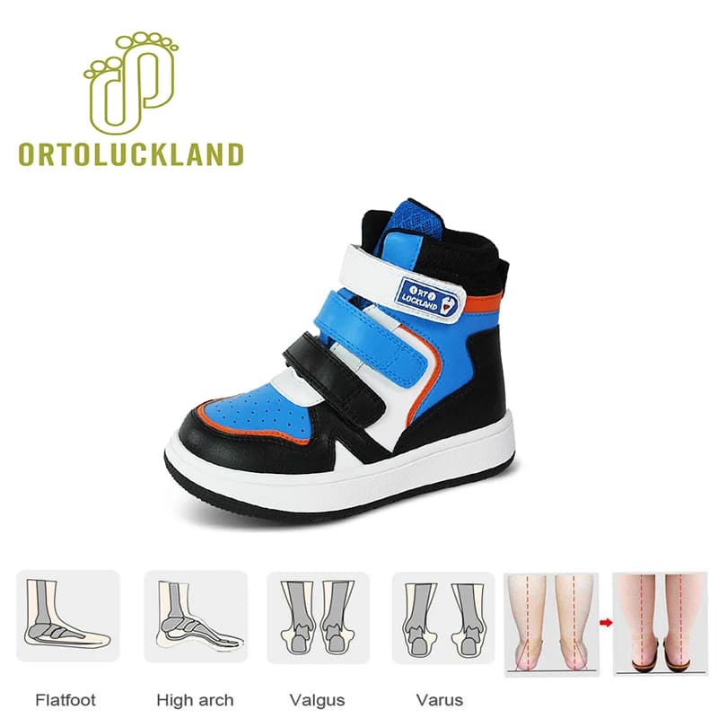 Ortoluckland Scarpe da ginnastica per bambini Ragazzi Tennis Sportive Ortopediche per stivali per bambini Bambini Tiptoeing Scarpe con supporto per caviglia con piedi piatti