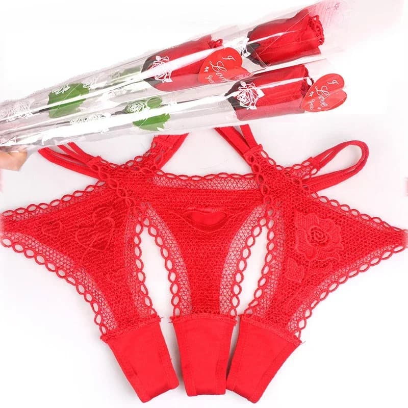 Fiore di rosa Signore T-Butandine sexy Carino G-String Biancheria intima Vestiti per adulti Vestiti per adulti Gioco di ruolo Coppie fetish Flirtare Giocattoli del sesso