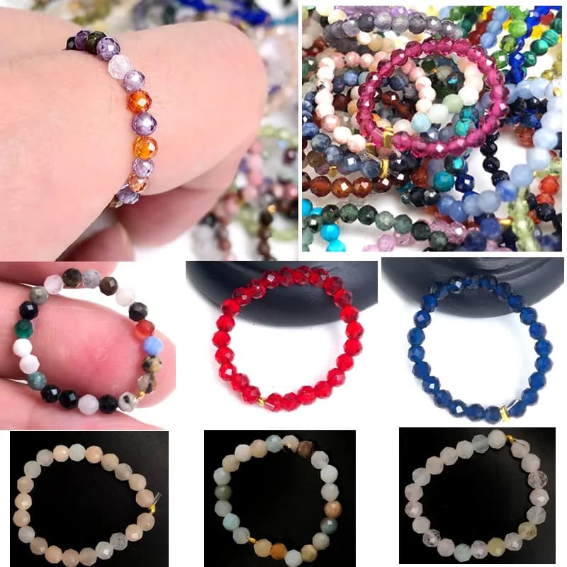 3mm sfaccettato zircone naturale tirato turchese malachite lapislazzuli amazonite agata tormalina anello regalo per feste fidanzamento di nozze