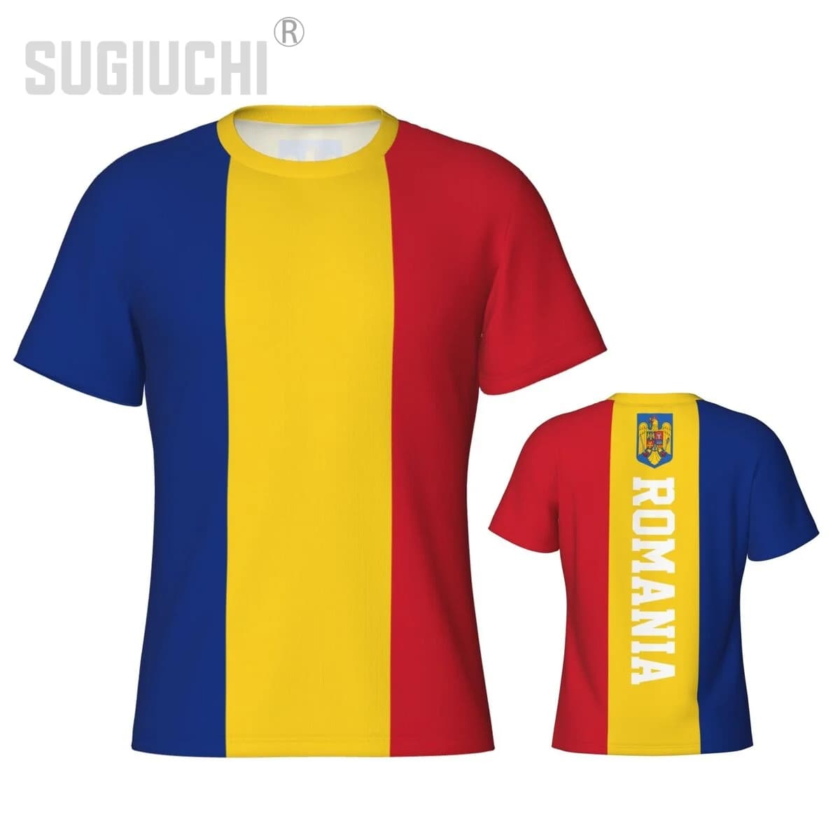 T-shirt Sportiva con Bandiera Rumena 3D per Uomo e Donna, Abbigliamento per Tifosi di Calcio, Regalo Patriottico