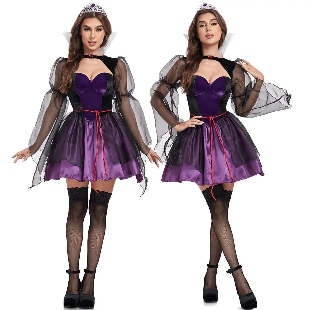 Halloween Classico fiaba Biancaneve Imperatrice malvagia Sirena Abito da principessa Set Abito da donna per feste in maschera Spettacolo teatrale Abito cosplay