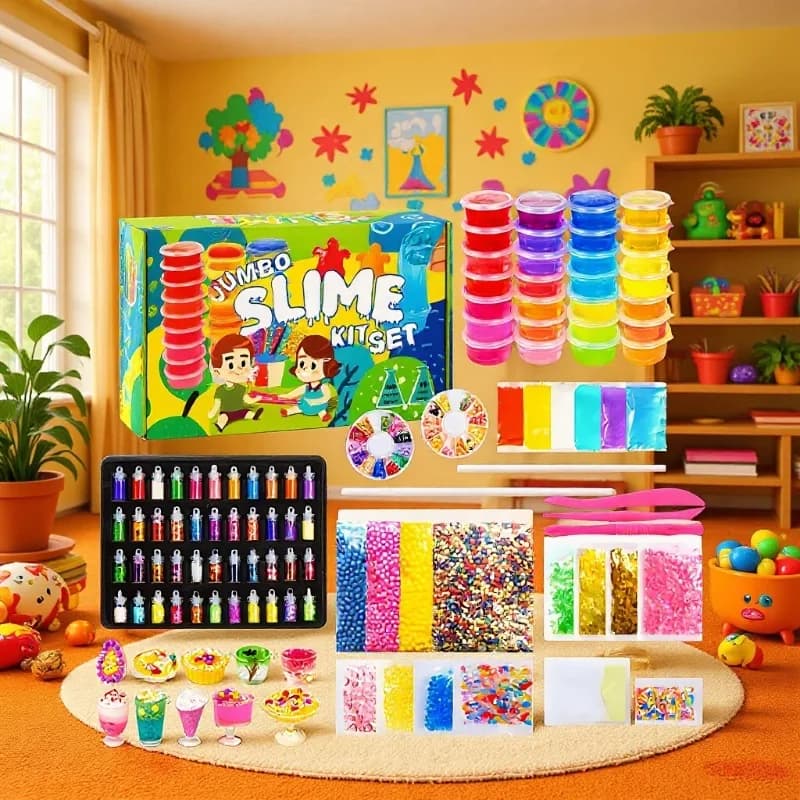 Slime Kit with Various Accessories, Stress Relief DIY Slime Set, Fun Educational Toys for Kids