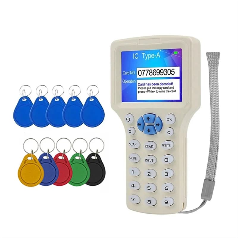 Lettore di smart card NFC RFID A92Z + 5XUID/CUID Portachiavi RFID Duplicatore 125K 13.56Mhz IC/ID Chiave Writer Programmatore replicatore RFID