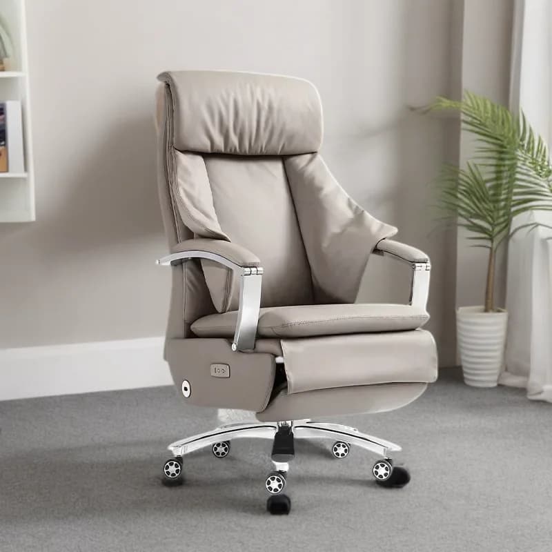 Sedia da ufficio relax in attesa Poltrona da studio Sedia da computer ergonomica in pelle Cuscino Poggiapiedi executive Mobili da gioco Silla