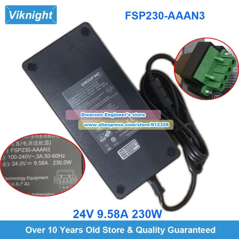 Genuine FSP FSP230-AAAN3 AC Adapter 24V 9.58A 230W Laptop Charger for Advantech AIIS-1440 ARK/MIC Power Supply