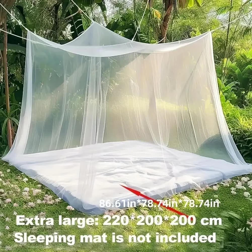 Zanzariera da Campeggio per Esterni Grande Bianca Traspirante Anti-Insetti Tenda Protettiva Portatile per Camera da Letto