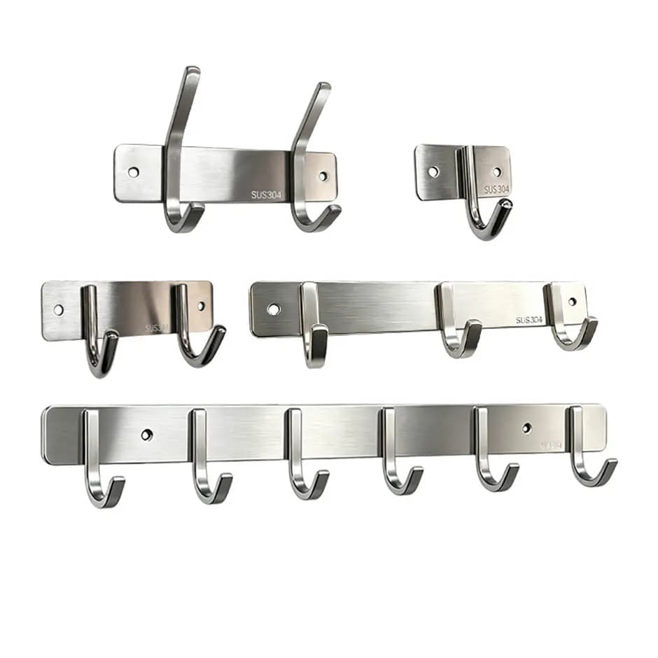 Stainless Steel Solid Bathroom Towel Hook Wall Mounted Rustproof Towel Bar for Bathrooms And Kitchens