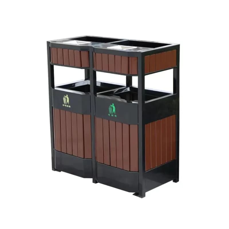 Bidone della spazzatura in plastica di legno di stile antico di vendita calda con secchio di stoccaggio senza coperchio per la stoccaggio dei rifiuti